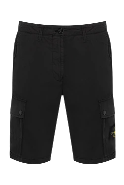 Skinny black Bermuda cargo shorts with zip pockets