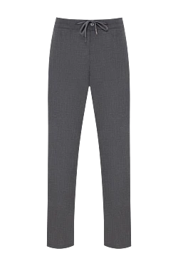 Smart grey trousers with creases made from extra-high-grade twist suit wool