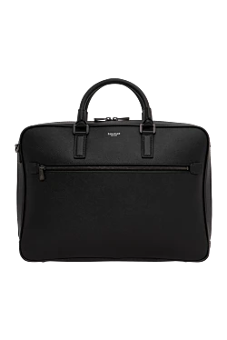 Slim black Evoluzione leather briefcase