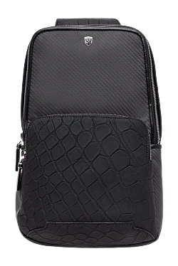 Men's Alligator and Carbon Fiber Sling Bag