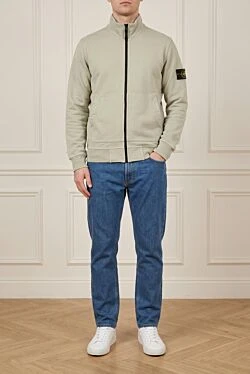 Men's sports jacket in a light sand-beige shade