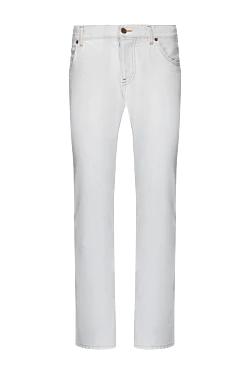 White cotton jeans for men