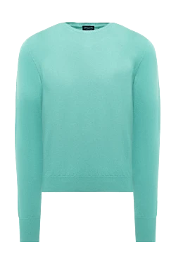 Green cotton jumper for men