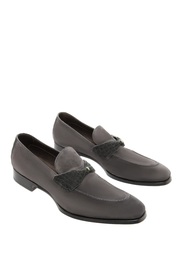 Max Verre grey suede loafers with decorative insert and buckle 115374 - photo 3