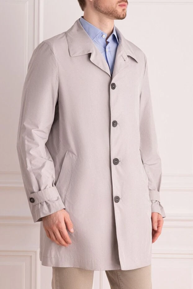 Canali white polyester coat for men 117063 - photo 3