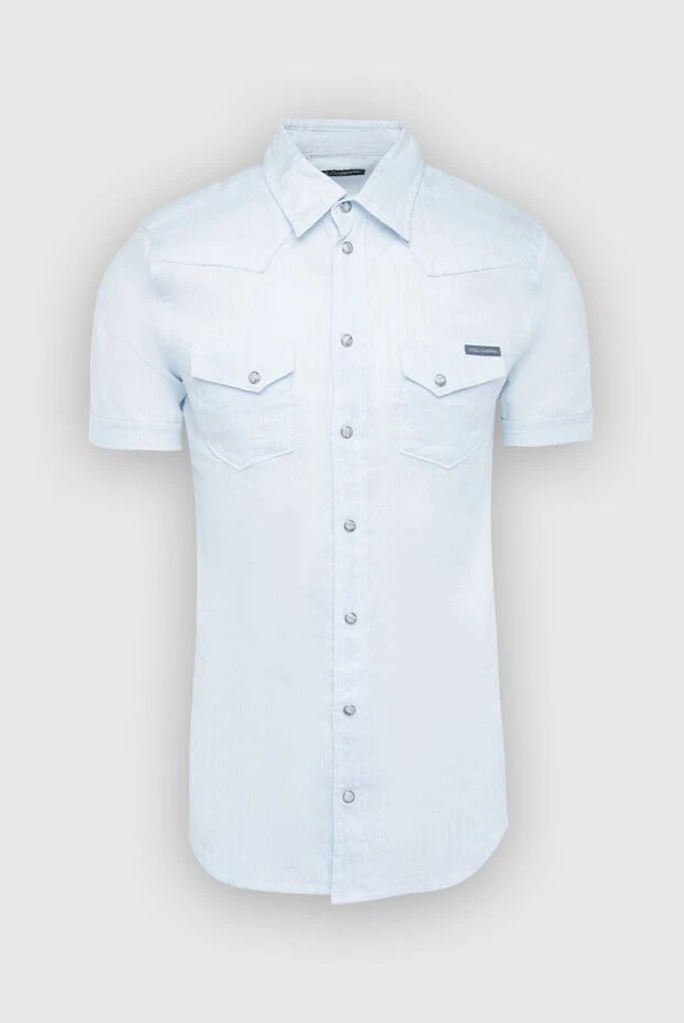 Dolce & Gabbana man men's blue cotton and linen shirt buy with prices and photos 118796 - photo 1