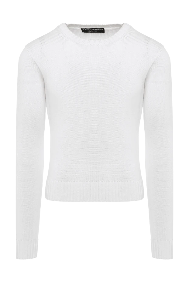 Dolce & Gabbana мужские джемпер из хлопка белый мужской купить с ценами и фото 118818 - фото 1