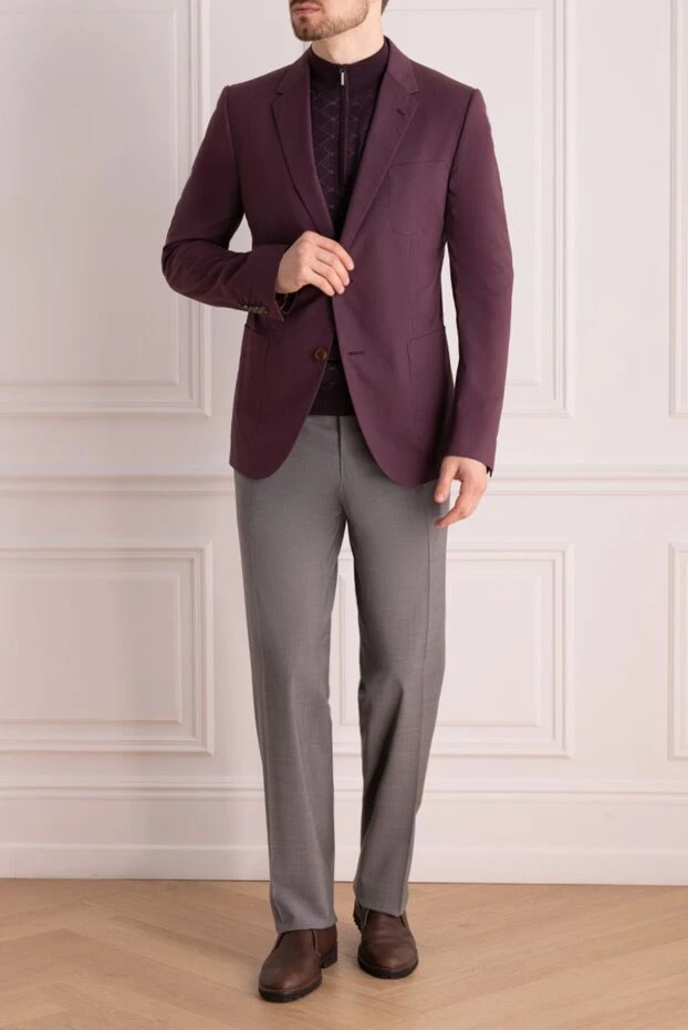 Gucci чоловічі піджак з бавовни та еластану фіолетовий чоловічий купити фото з цінами 119326 - фото 2
