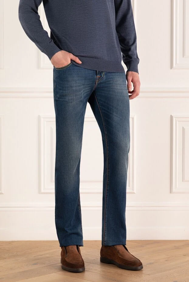 Jacob Cohen мужские джинсы из хлопка синие мужские купить с ценами и фото 123874 - фото 2