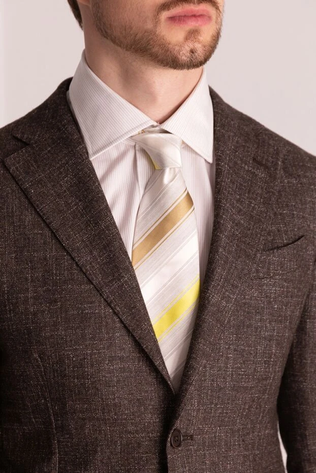 Canali чоловічі краватка з шовку бежева чоловіча купити фото з цінами 123893 - фото 2