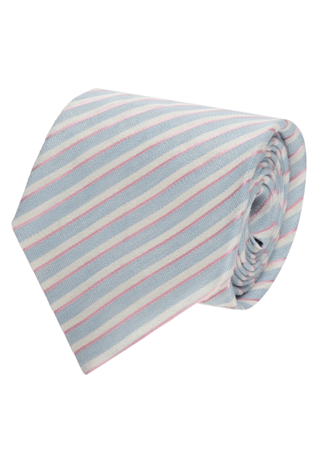 Canali мужские галстук из шелка и льна голубой мужской купить с ценами и фото 123904 - фото 1