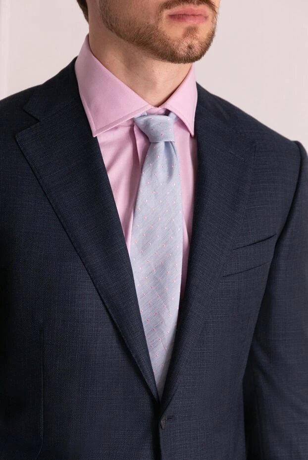 Canali чоловічі краватка з шовку та льону блакитна чоловіча купити фото з цінами 123910 - фото 2