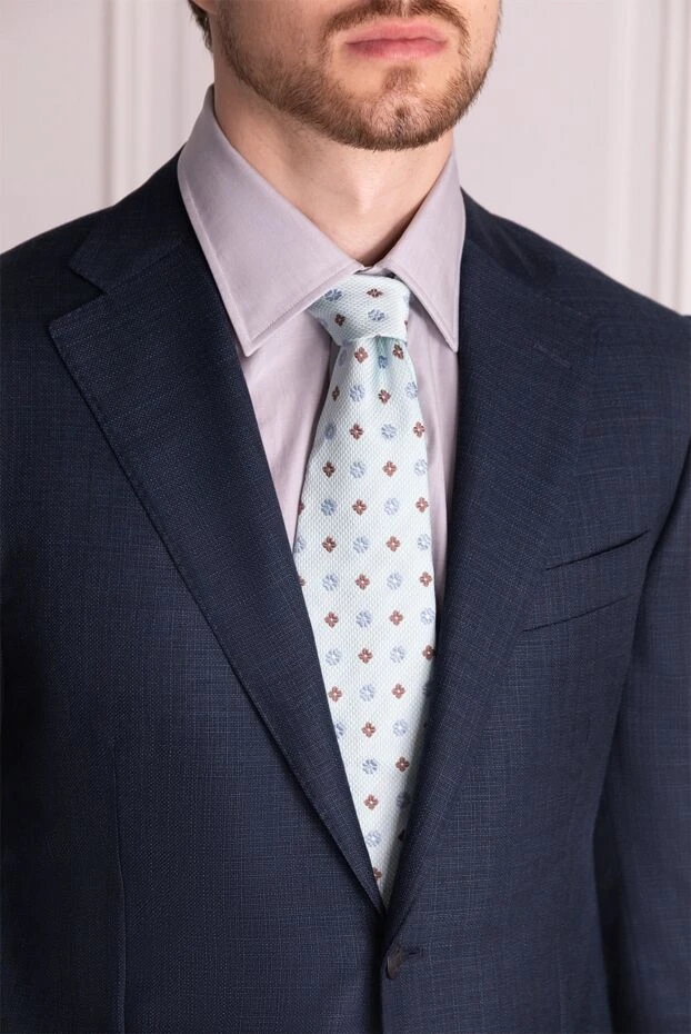 Canali мужские галстук из шелка голубой мужской купить с ценами и фото 123923 - фото 2