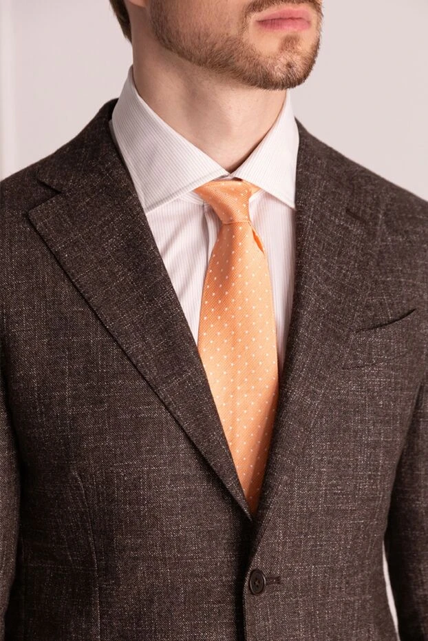 Canali мужские галстук из шелка оранжевый мужской купить с ценами и фото 123927 - фото 2