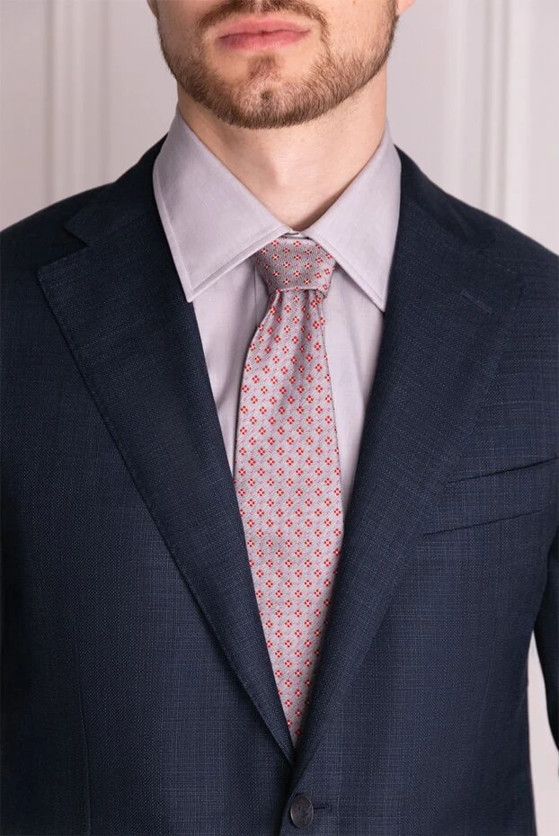 Canali man gray silk tie for men 123930 - photo 2