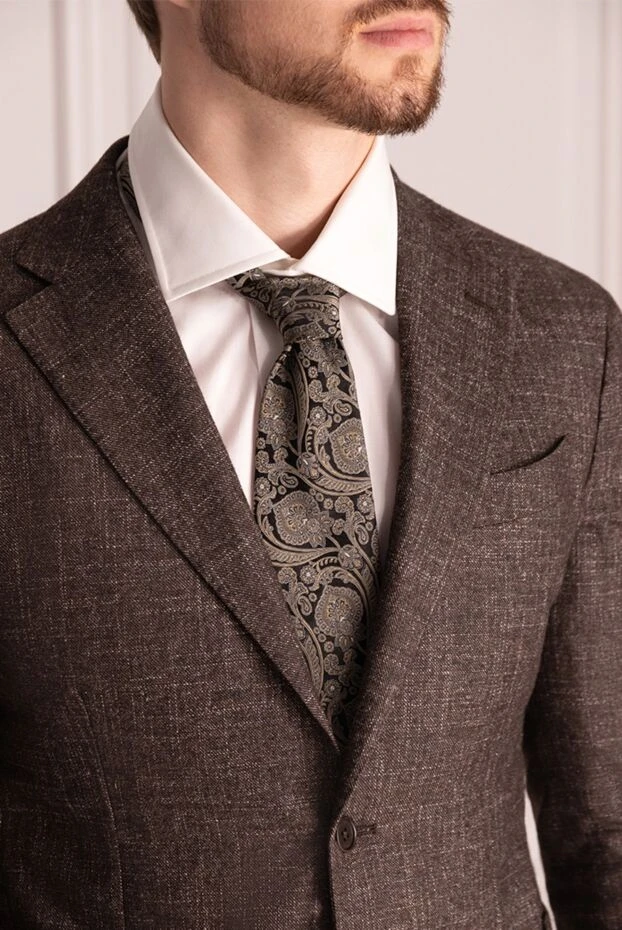 Canali мужские галстук из шелка черный мужской купить с ценами и фото 123939 - фото 2