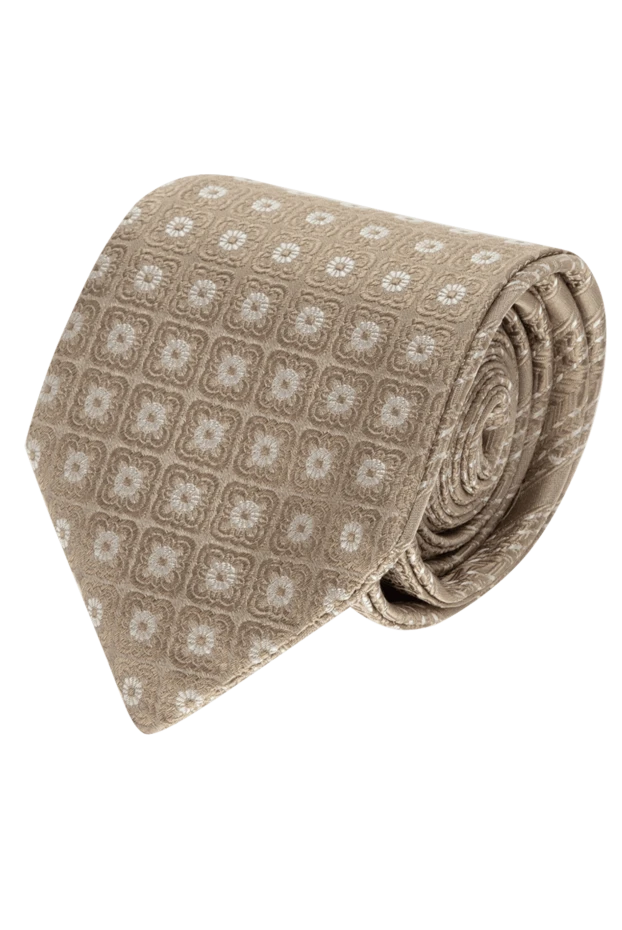 Canali мужские галстук из шелка бежевый мужской купить с ценами и фото 123947 - фото 1