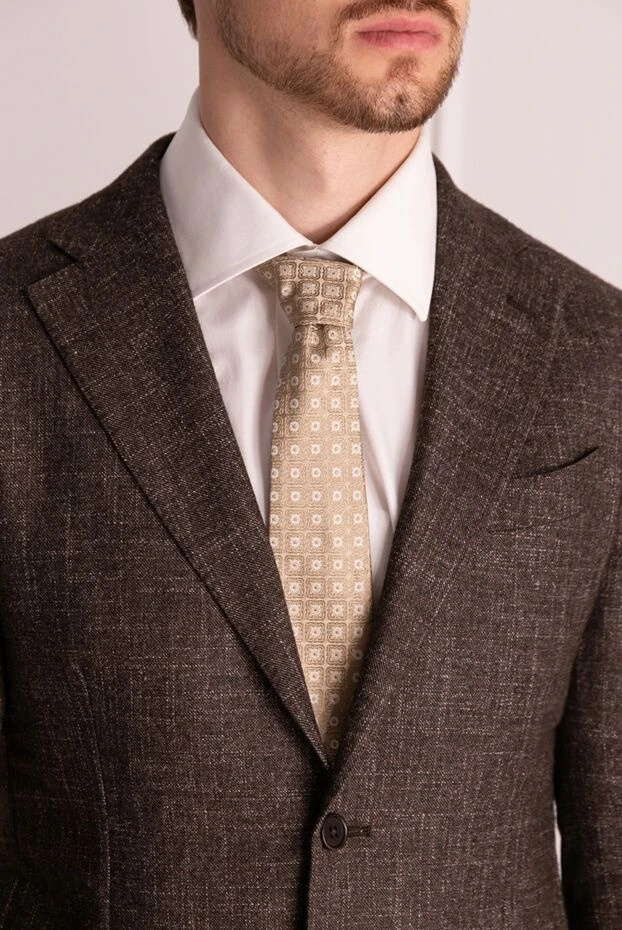 Canali мужские галстук из шелка бежевый мужской купить с ценами и фото 123947 - фото 2