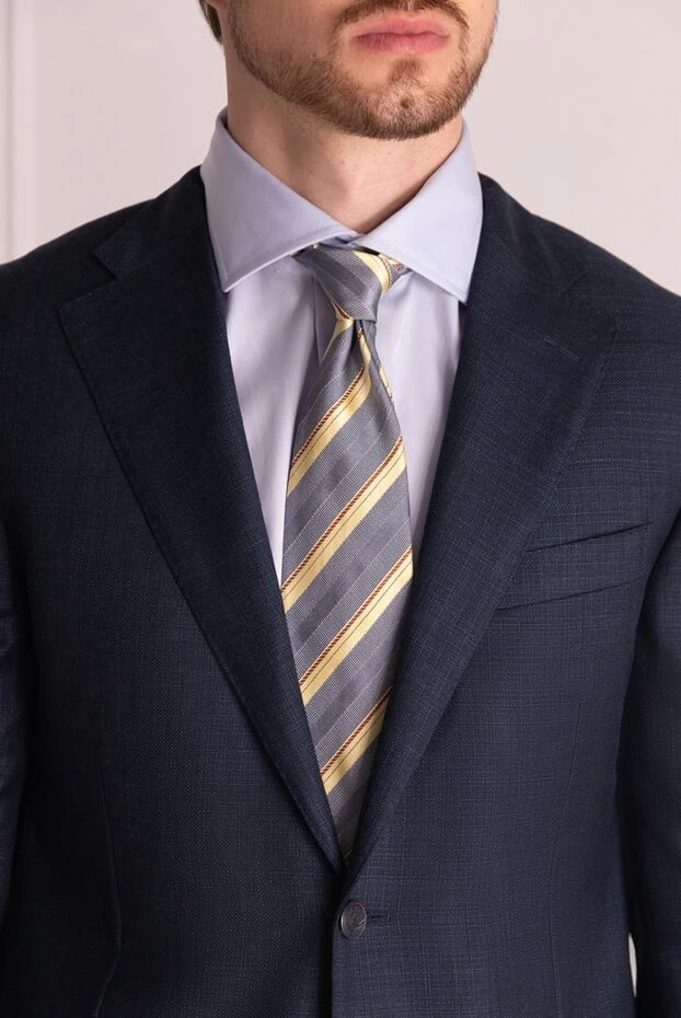 Canali мужские галстук из шелка серый мужской купить с ценами и фото 123950 - фото 2