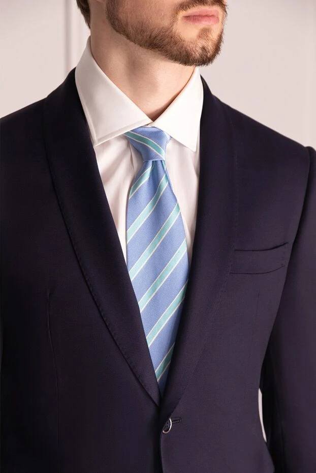 Canali мужские галстук из шелка синий мужской купить с ценами и фото 123959 - фото 2