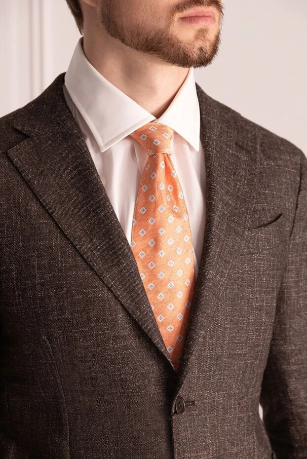Canali мужские галстук из шелка оранжевый мужской купить с ценами и фото 123968 - фото 2