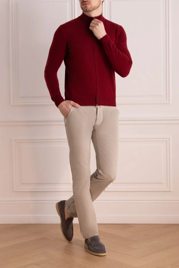 Panicale man men's cashmere cardigan burgundy buy with prices and photos 130201 - photo 2