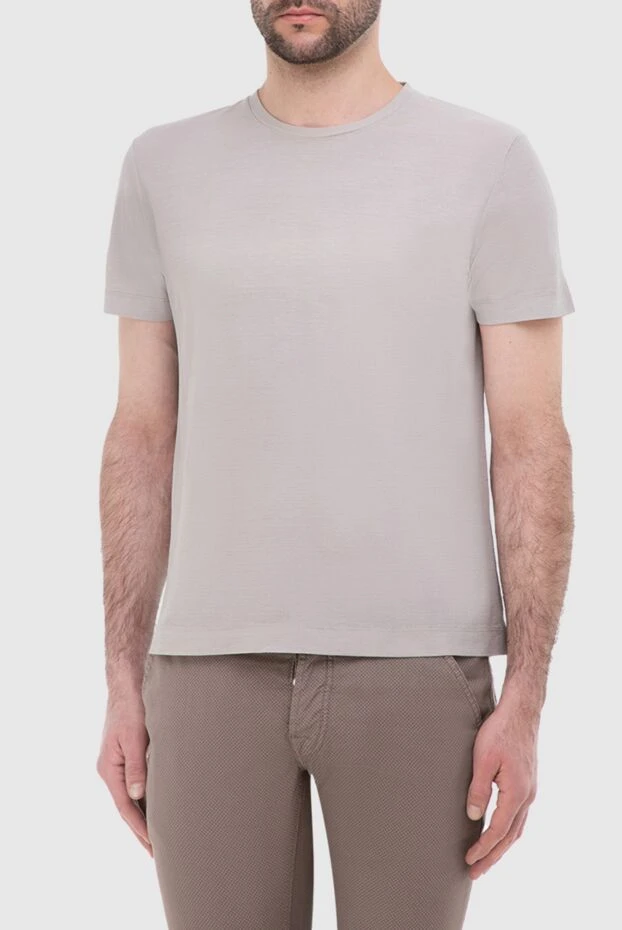 Corneliani мужские футболка из хлопка бежевая мужская купить с ценами и фото 130357 - фото 2