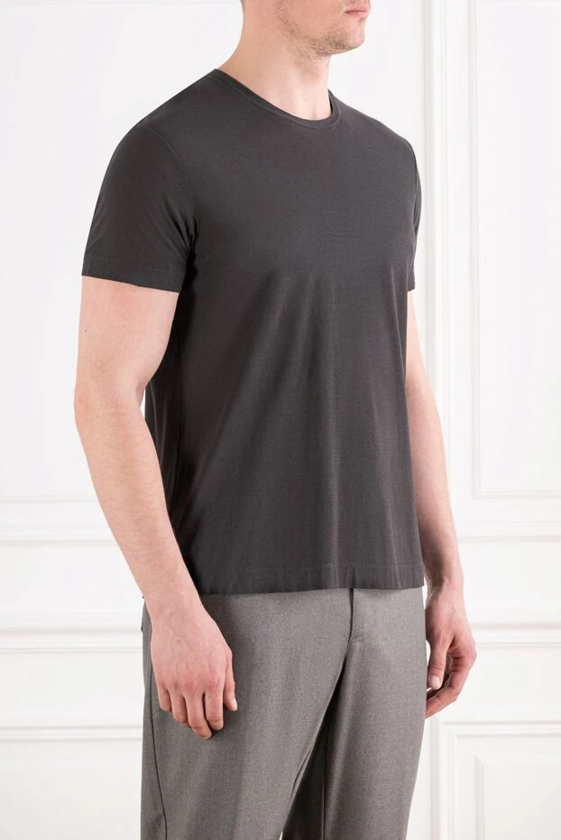 Corneliani basic ash-colored t-shirt made of soft cotton fabric 196982 - photo 3