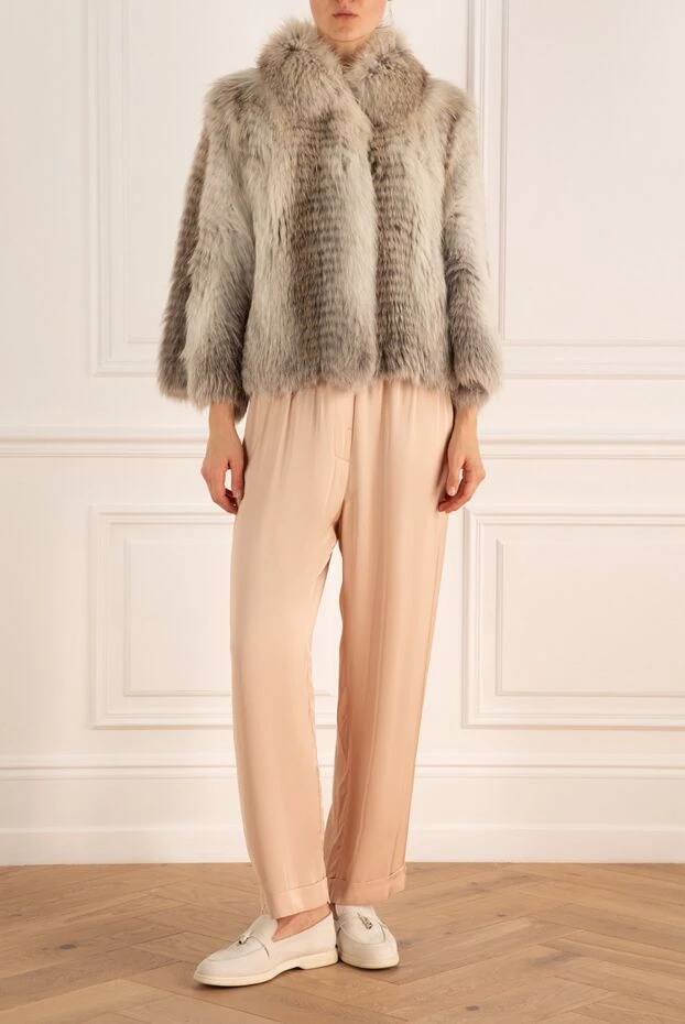 Ermanno Scervino woman gray women's fur coat made of natural fox fur buy with prices and photos 130519 - photo 2