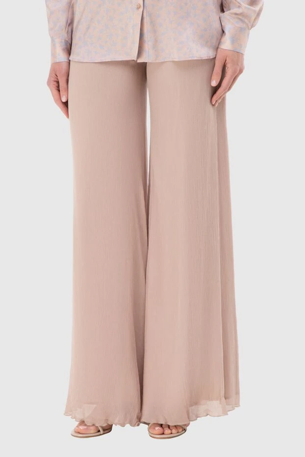 Ermanno Scervino woman beige silk trousers for women buy with prices and photos 130520 - photo 2