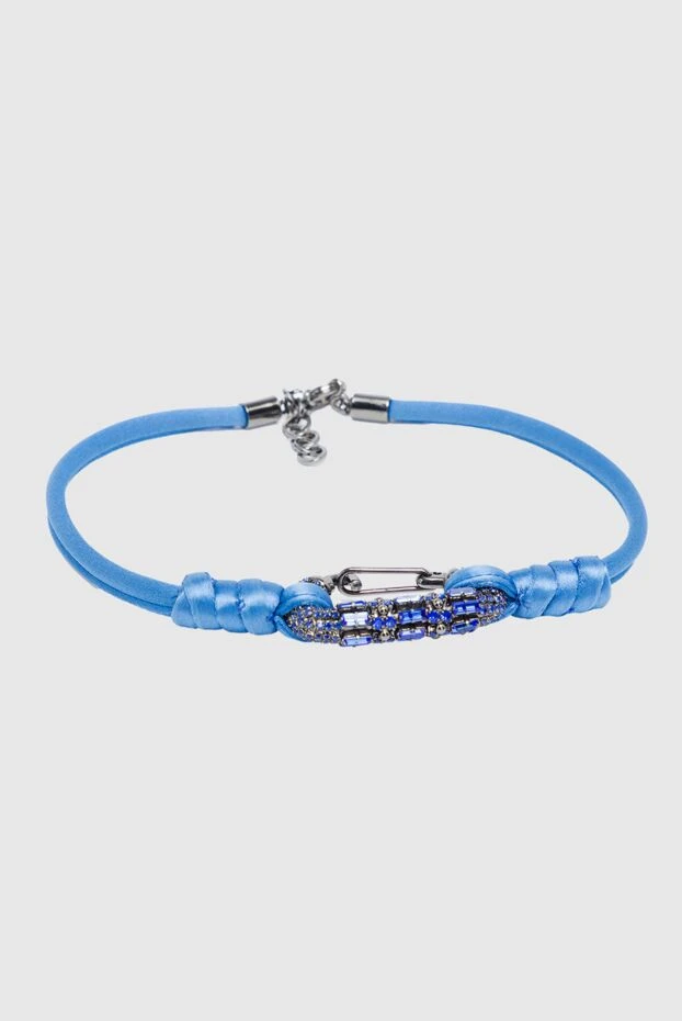 Ermanno Scervino women's silk blue necklace with a decorative clasp and crystals 130555 - photo 1