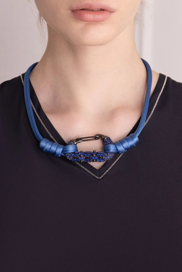 Ermanno Scervino женские ожерелье из шелка голубое женское купить с ценами и фото 130555 - фото 2