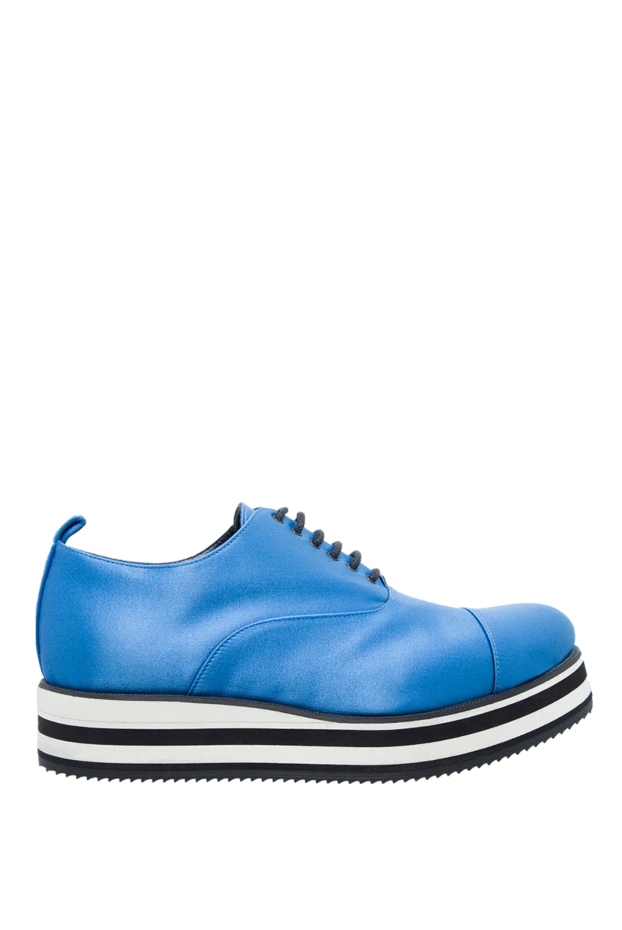 Ermanno Scervino женские туфли из кожи и шелка синие женские купить с ценами и фото 130566 - фото 1