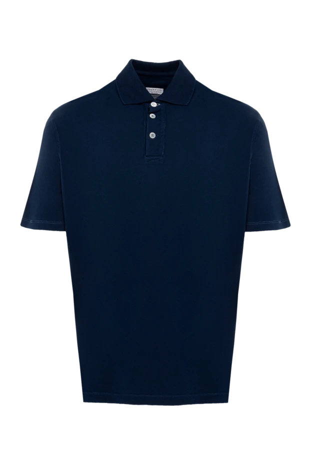 Brunello Cucinelli blue cotton polo for men 197020 - photo 1