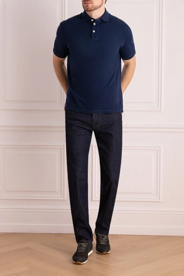 Brunello Cucinelli blue cotton polo for men 197020 - photo 2