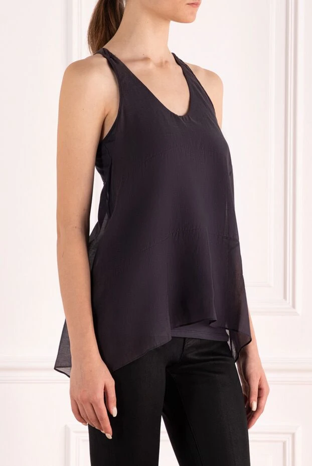 Brunello Cucinelli top made of cotton and silk gray for women 196908 - photo 3
