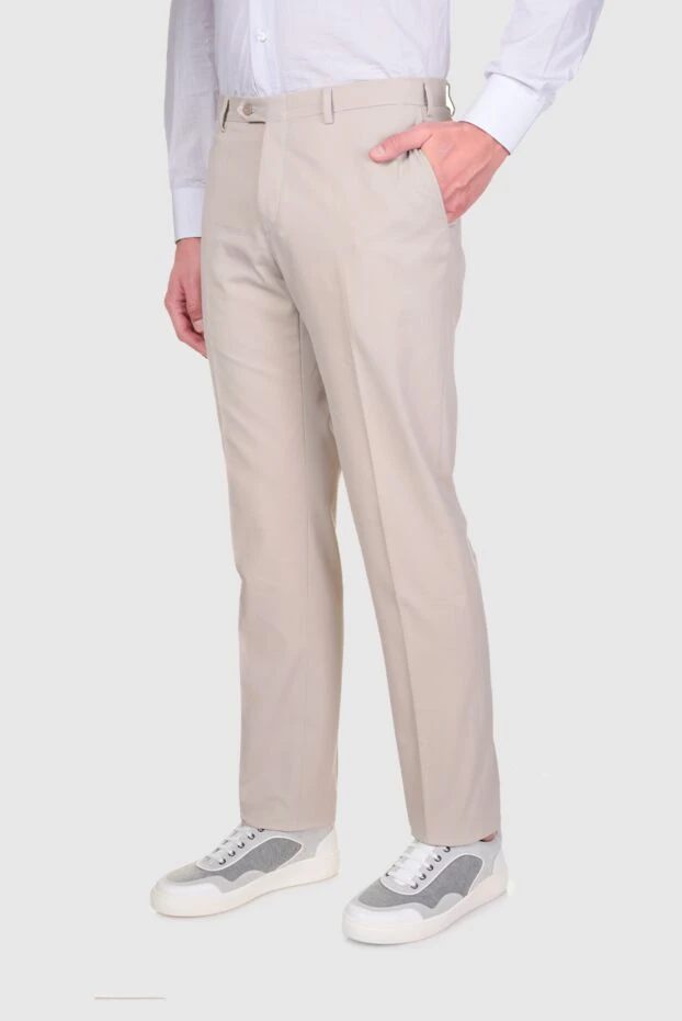Brioni мужские брюки из хлопка бежевые мужские купить с ценами и фото 131177 - фото 2