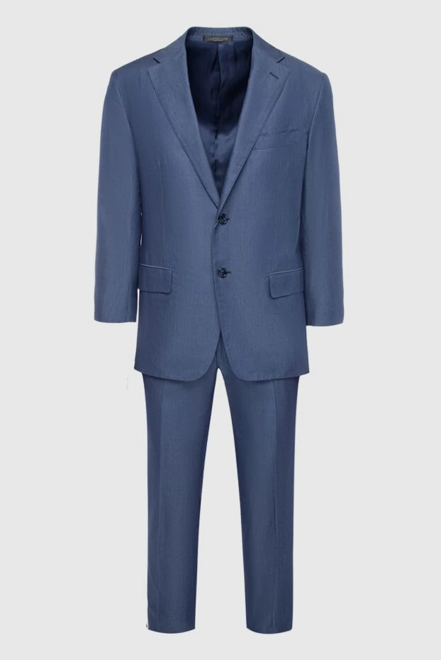 Corneliani мужские костюм мужской из хлопка и шелка синий купить с ценами и фото 131429 - фото 1