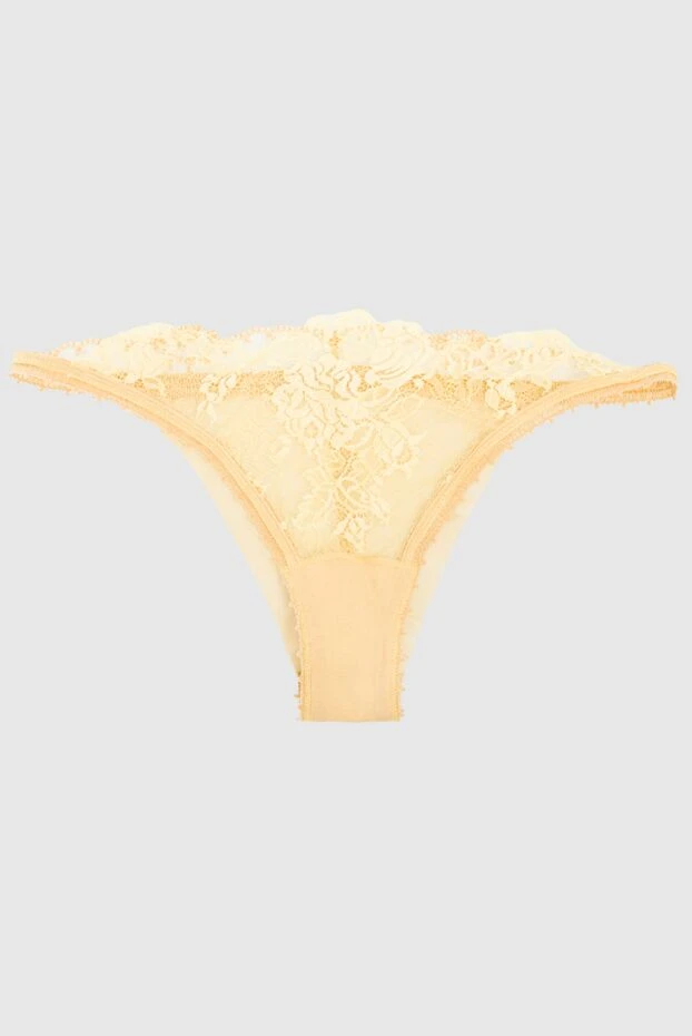 Women's Brazilian panties with lace inserts yellow