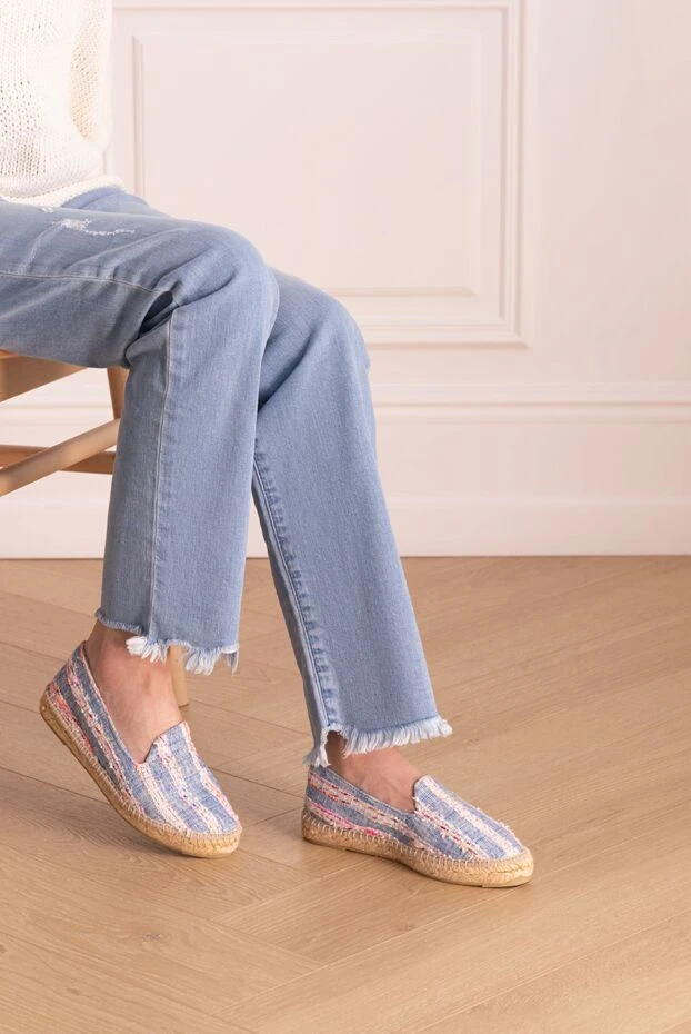 Manebi women's espadrilles with striped print, blue 131551 - photo 2