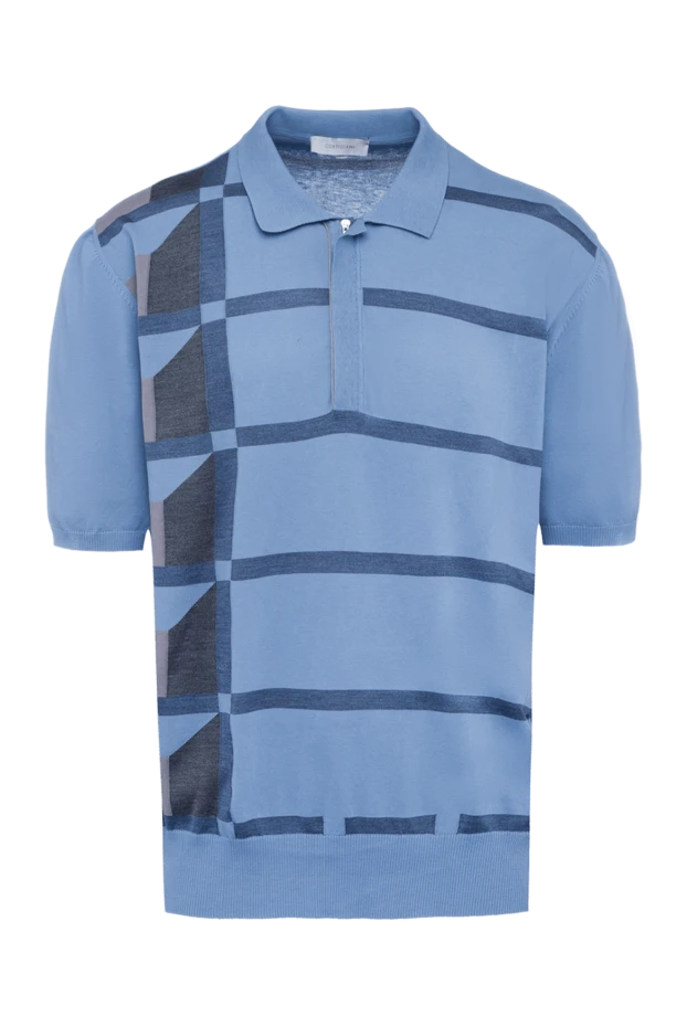 Cortigiani man cotton and silk polo blue for men 131583 - photo 1