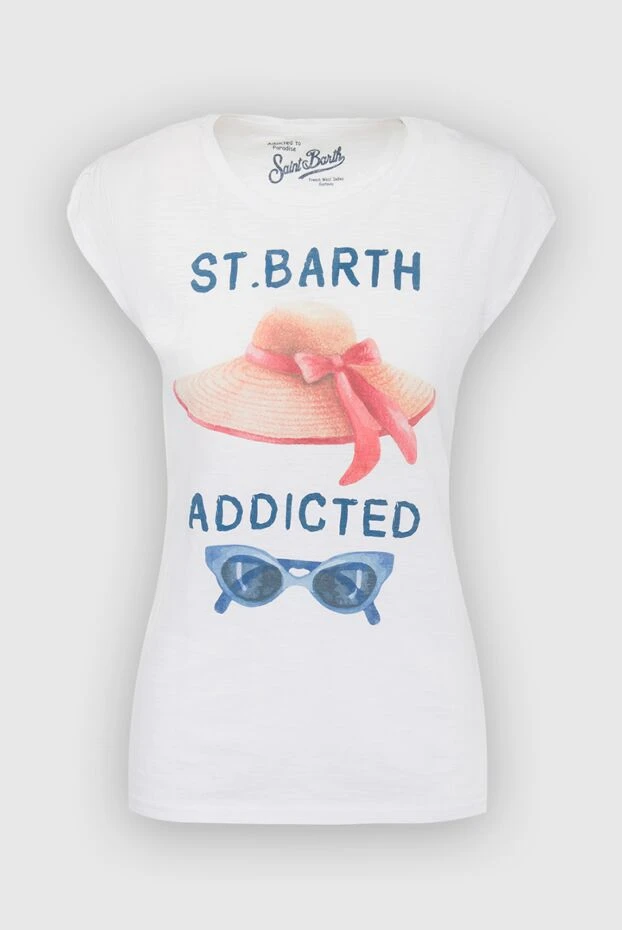 MC2 Saint Barth женские футболка из хлопка белая женская купить с ценами и фото 131625 - фото 1