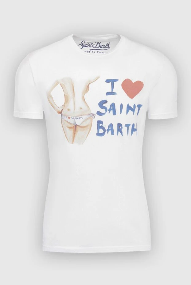 MC2 Saint Barth мужские футболка из хлопка белая мужская купить с ценами и фото 131649 - фото 1