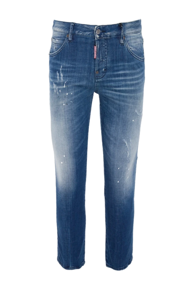 Dsquared2 women's cotton blue jeans with distressing 131696 - photo 1