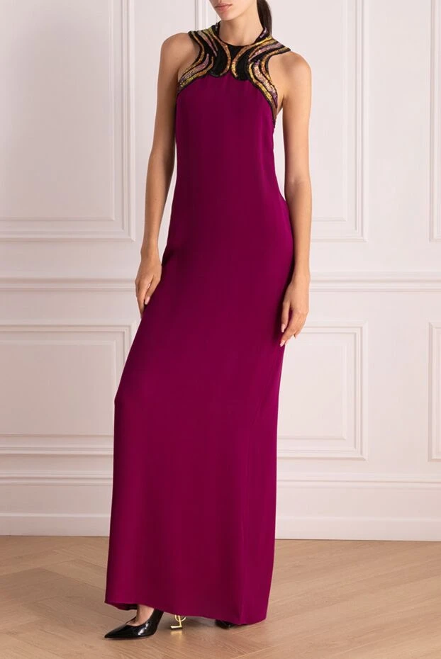 Gucci женские платье из шелка фиолетовое женское купить с ценами и фото 131783 - фото 2