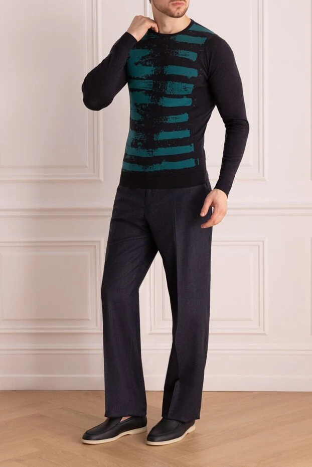 John Smedley man wool jumper blue for men buy with prices and photos 131809 - photo 2