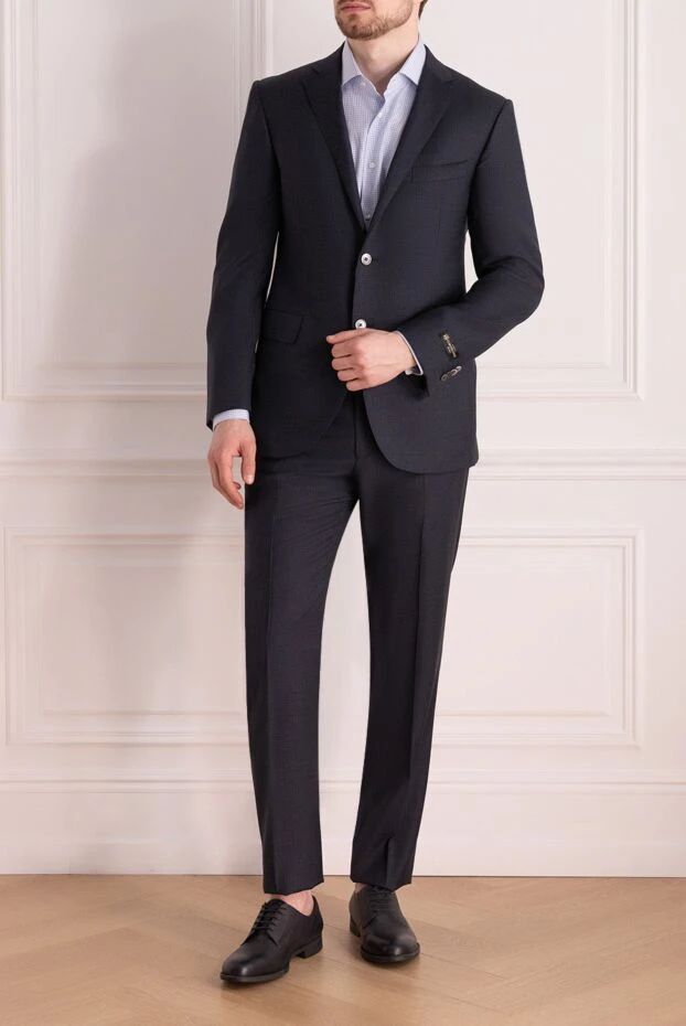 Corneliani man men's suit made of wool, blue 131862 - photo 2