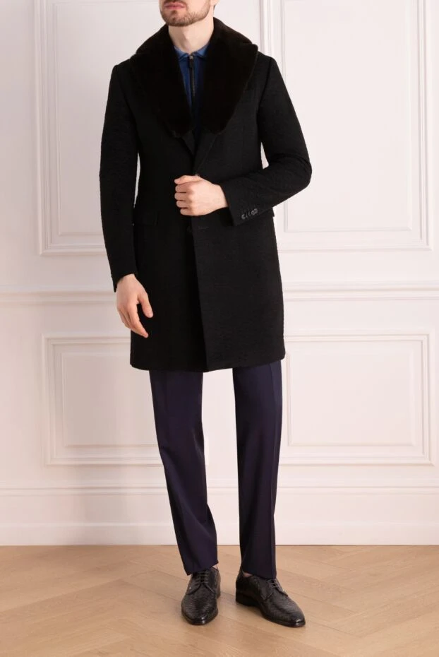 Corneliani чоловічі пальто з вовни чорне чоловіче купити фото з цінами 131887 - фото 2