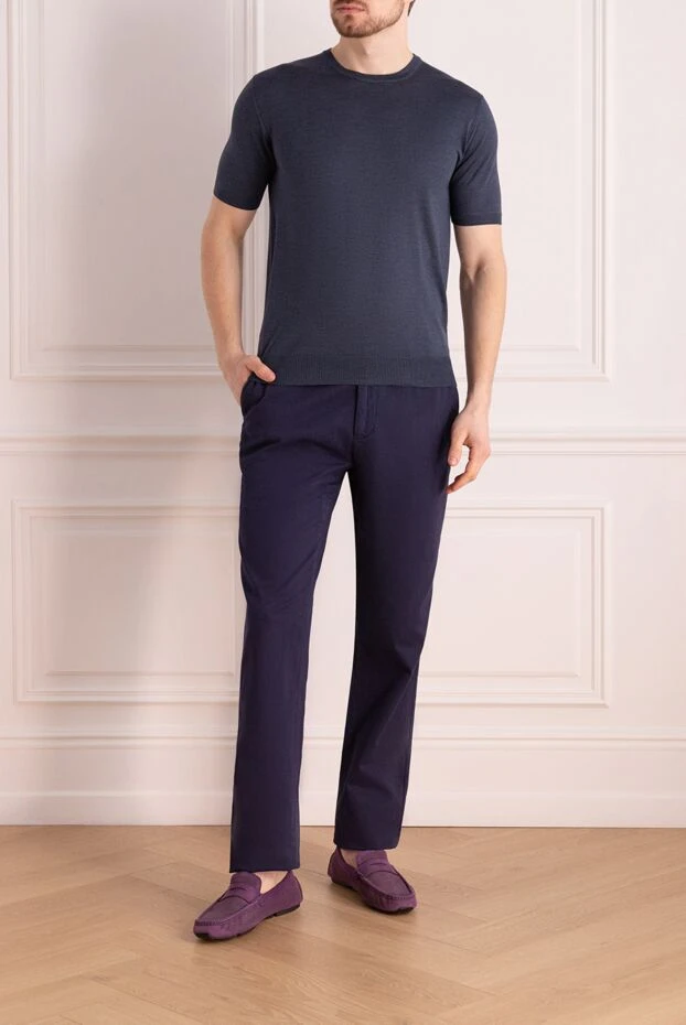 Corneliani man blue cotton trousers for men 131921 - photo 2