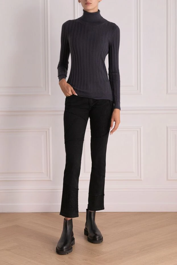 Ermanno Scervino woman black cotton jeans for women buy with prices and photos 131957 - photo 2